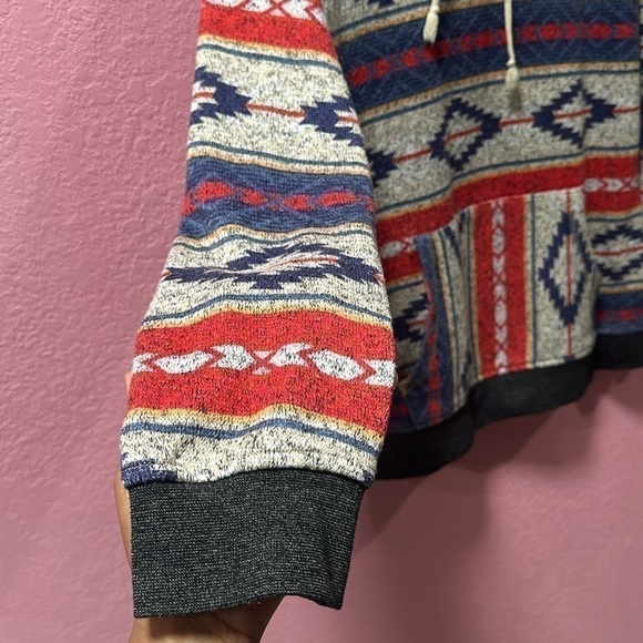 BKC Men’s Geometric Aztec Hoodie Size M 100% Polyester - Picture 5 of 7